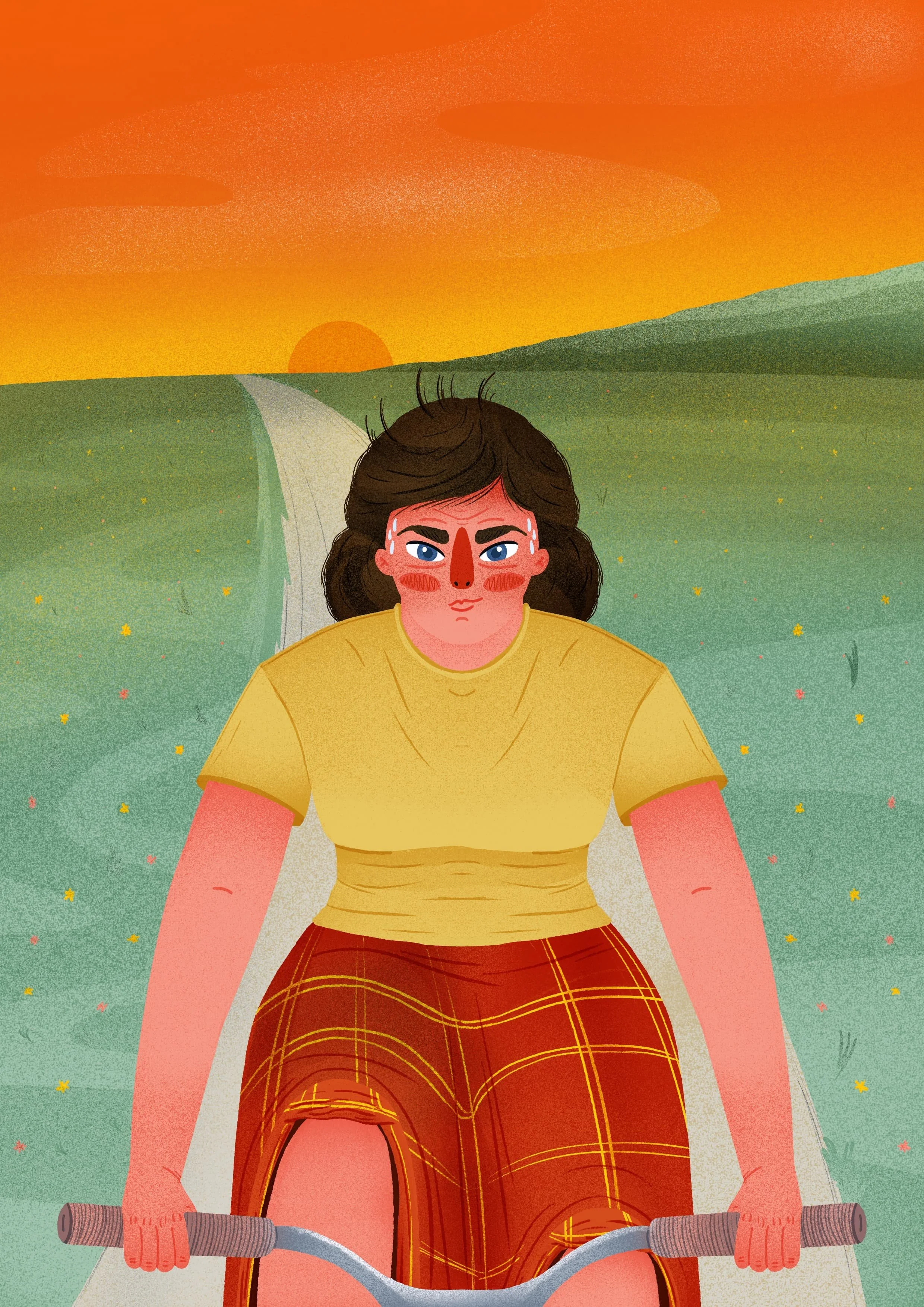 Birgitte ënnerwee mam Vëlo